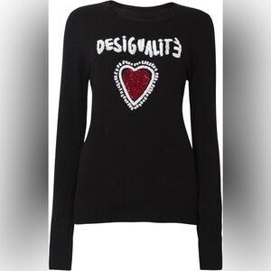 DESIGUAL Desigualité Heart Sweater - Black
